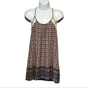 She + Sky Printed Lace Cami Small